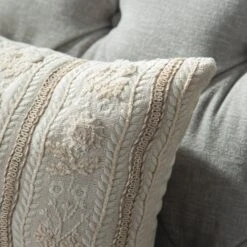 Maison Neutral Sophia Jute Lace Embroidered Cushion -Daals HW CUSH MAISON SOPHIA scene3