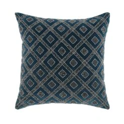 Luxe Collection Ottavia Beaded Teal Cotton Velvet Cushion
