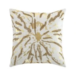Luxe Collection Starburst Gold Foil Hand Beaded Velvet Cushion -Daals HW CUSH STARBURST45 WB1