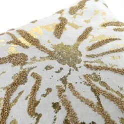 Luxe Collection Starburst Gold Foil Hand Beaded Velvet Cushion -Daals HW CUSH STARBURST45 detail2