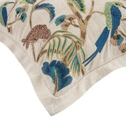 Flora & Fauna Hand Embroidered Tropical Bird Garden Cushion -Daals HW CUSH TROPICBIRDGARDEN detail3 a9b628cc 856f 47e6 8829 95fe3292a054