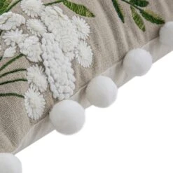 Country Collection Wildflower Linen Pom Pom Cushion -Daals HW CUSH WILDFLOWER SQ detail5