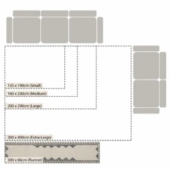 Atlan Cream & Black Handwoven Wool Runner -Daals KI ATLAN RUG BLACK RUNNER CHART
