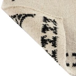 Atlan Cream & Black Handwoven Wool Runner -Daals KI ATLAN RUG BLACK RUNNER detail4