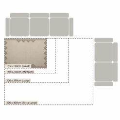 Atlan Cream & Taupe Handwoven Wool Rug -Daals KI ATLAN RUG TAUPE CHART