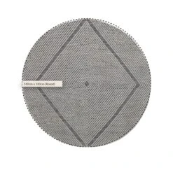 Avanti Handwoven Salt And Pepper Diamond Bobble Wool Round Rug -Daals KI AVANTI ROUND DIAM CHART