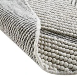 Avanti Handwoven Salt And Pepper Diamond Bobble Wool Round Rug -Daals KI AVANTI ROUND DIAM detail4