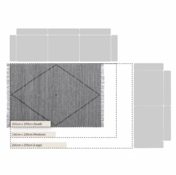 Avanti Handwoven Salt And Pepper Diamond Bobble Wool Rug 13 Avanti Handwoven Salt And Pepper Diamond Bobble Wool Rug -Daals KI AVANTI RUG DIAM CHART