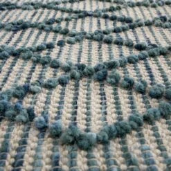 Avanti Handwoven Aquamarine Bobble Wool Runner -Daals KI AVANTI RUG RUNNER BL detail4