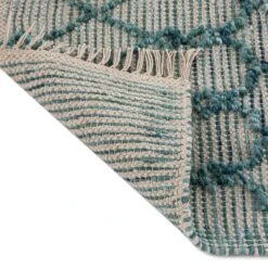 Avanti Handwoven Aquamarine Bobble Wool Runner -Daals KI AVANTI RUG RUNNER BL detail5