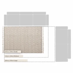 Avanti Handwoven Cream Bobble Wool Rug -Daals KI AVANTI RUG WH CHART