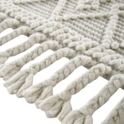 Avanti Handwoven Cream Bobble Wool Rug -Daals KI AVANTI RUG WH detail3