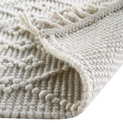 Avanti Handwoven Cream Bobble Wool Rug -Daals KI AVANTI RUG WH detail5
