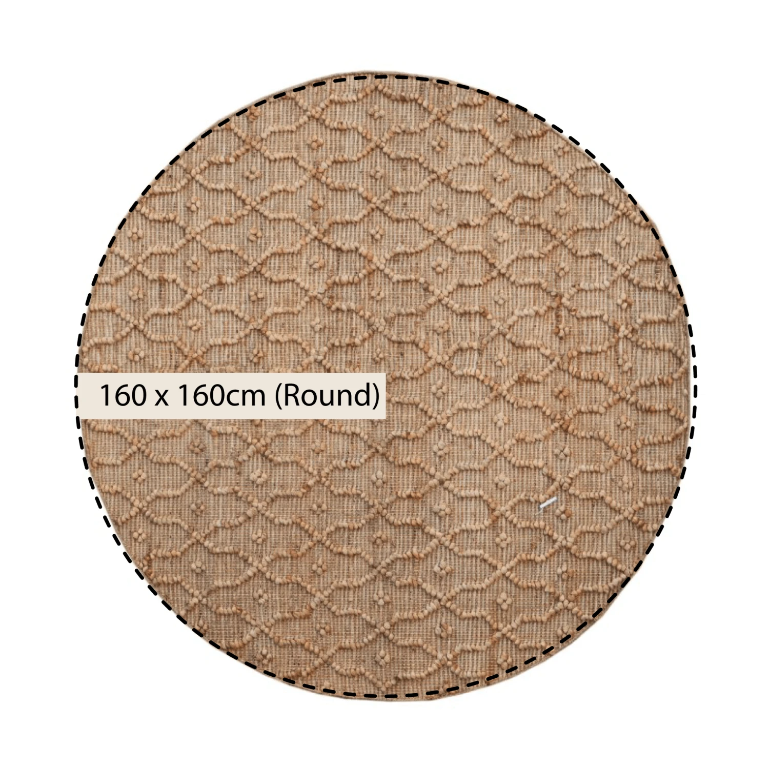 Casablanca Trellis Handwoven & Knotted Natural Jute Round Rug 3 Casablanca Trellis Handwoven & Knotted Natural Jute Round Rug - Image 3