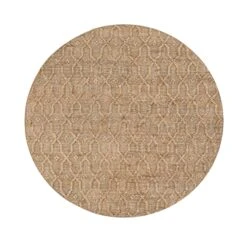 Casablanca Trellis Handwoven & Knotted Natural Jute Round Rug