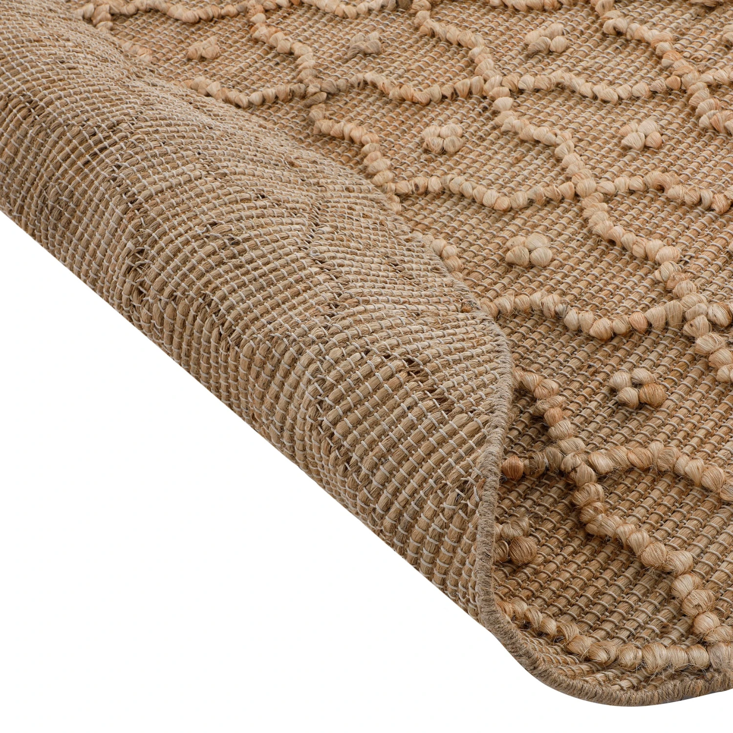 Casablanca Trellis Handwoven & Knotted Natural Jute Round Rug 6 Casablanca Trellis Handwoven & Knotted Natural Jute Round Rug - Image 6