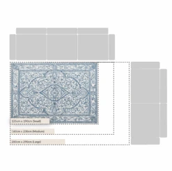 Eden Blue Leaf Traditional Hand Tufted Wool Rug -Daals KI EDEN RUG CHART