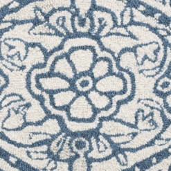 Eden Blue Leaf Traditional Hand Tufted Wool Rug -Daals KI EDEN RUG detail5