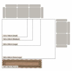 Evie Hand Braided Jute Scallop Green Runner -Daals KI EVIE RUG GREEN RUNNER CHART