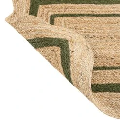 Evie Hand Braided Jute Scallop Green Runner -Daals KI EVIE RUG GREEN RUNNER detail5