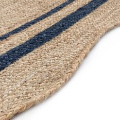 Evie Hand Braided Jute Scallop Navy Blue Runner -Daals KI EVIE RUG NAVY RUNNER detail4