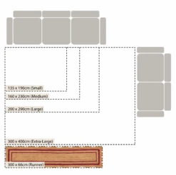 Evie Hand Braided Jute Scallop Scarlet Red Runner -Daals KI EVIE RUG RED RUNNER CHART