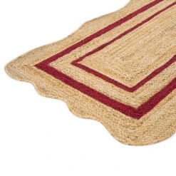 Evie Hand Braided Jute Scallop Scarlet Red Runner -Daals KI EVIE RUG RED RUNNER detail3