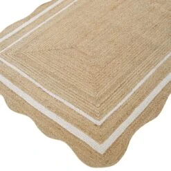Evie Hand Braided Jute Scallop Rectangular Rug -Daals KI EVIE RUG detail1