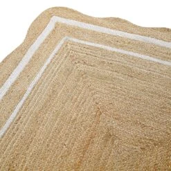 Evie Hand Braided Jute Scallop Rectangular Rug -Daals KI EVIE RUG detail3