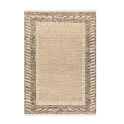 Ezri Border Brown Handwoven Wool & Jute Rug