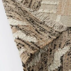 Ezri Border Brown Handwoven Wool & Jute Rug -Daals KI EZRI RUG detail6