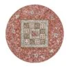 Farah Kilim Traditional Handwoven Wool & Jute Deep Red Round Rug