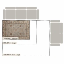 Premium Hand-Knotted Heritage Collection Florentine Ice Blue New Zealand Wool Rug -Daals KI FLORENTINE RUG BLUE CHART