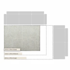 Geo Curve Cream Hand Tufted New Zealand Wool Rectangular Rug -Daals KI GEOCURVE RUG CHART