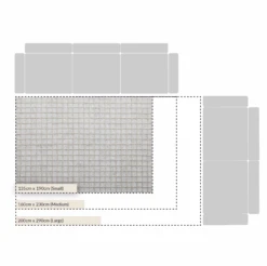 Harlem Cream Wool And Jute Checkered Hand Tufted Rectangular Rug -Daals KI HARLEM RUG CHART