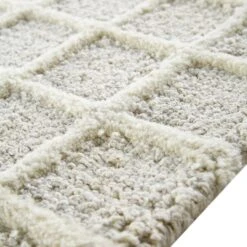 Harlem Cream Wool And Jute Checkered Hand Tufted Rectangular Rug -Daals KI HARLEM RUG detail3