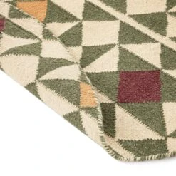 Kamala Geometric Handwoven Wool Round Rug -Daals KI KAMALA RUG ROUND detail4