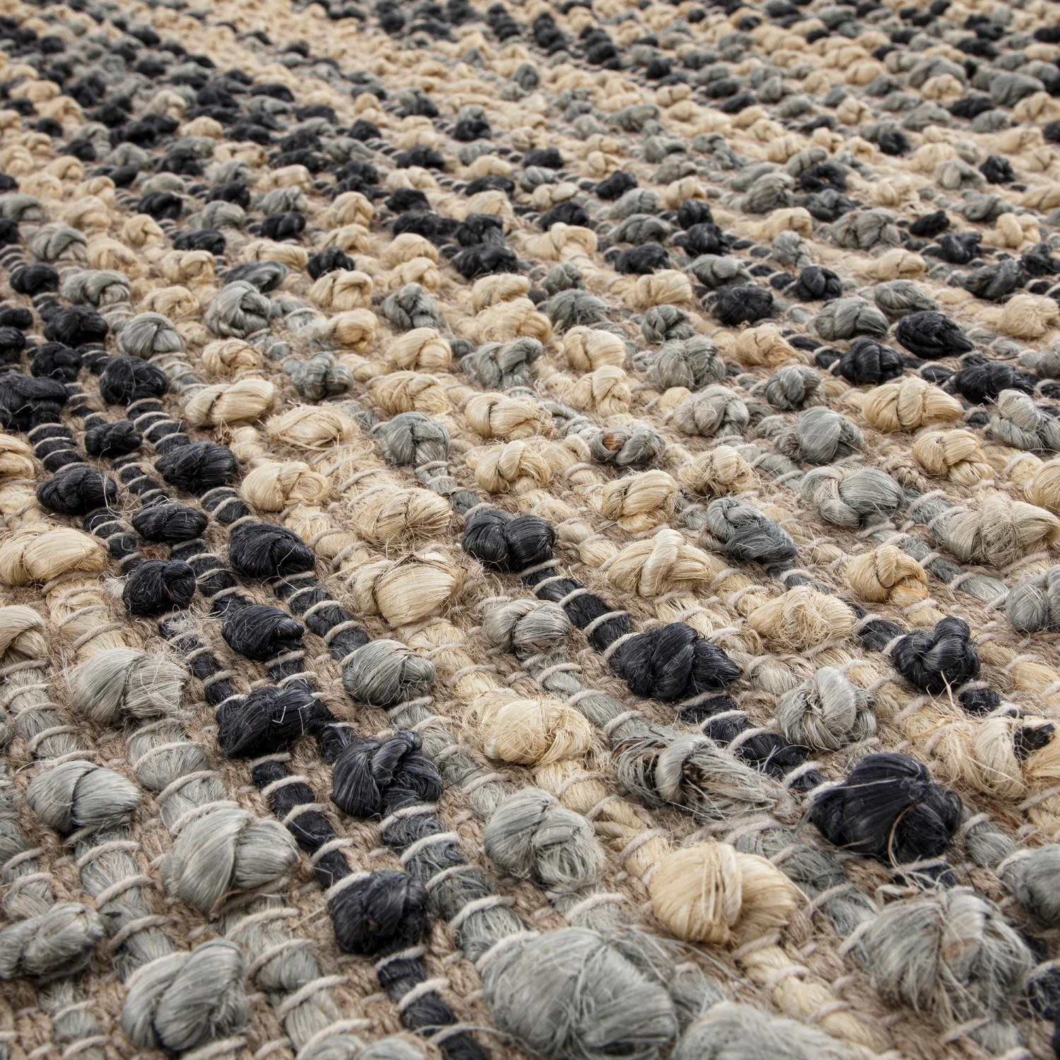 Kansas Bobble Grey Hemp & Cotton Handwoven Rug 5 Kansas Bobble Grey Hemp & Cotton Handwoven Rug - Image 5