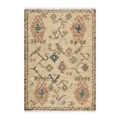 Matalya Kilim Handwoven Wool & Jute Cream Rug