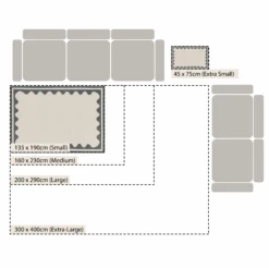 Matilda Blue Scallop Border Handwoven Wool Rug -Daals KI MATILDA RUG BLUE CHART