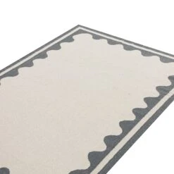 Matilda Blue Scallop Border Handwoven Wool Rug -Daals KI MATILDA RUG BLUE detail1