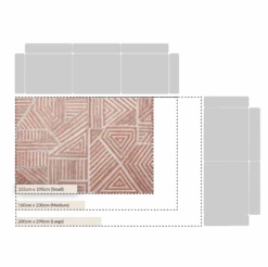 Nimbus Salmon Pink Hand Tufted New Zealand Wool Rectangular Rug -Daals KI NIMBUS RUG PINK CHART