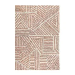 Nimbus Salmon Pink Hand Tufted New Zealand Wool Rectangular Rug