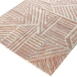 Nimbus Salmon Pink Hand Tufted New Zealand Wool Rectangular Rug -Daals KI NIMBUS RUG PINK detail1