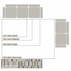 Noa Linear Cream Handwoven Wool Runner -Daals KI NOA RUG RUNNER CHART