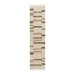 Noa Linear Cream Handwoven Wool Runner