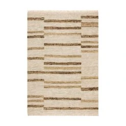 Noa Linear Cream Handwoven Wool Rug