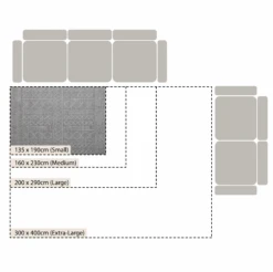 Nyla Aztec Indoor Outdoor Handwoven Steel Grey Rug -Daals KI NYLA RUG PET CHART