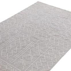 Nyla Aztec Indoor Outdoor Handwoven Steel Grey Rug -Daals KI NYLA RUG PET detail1