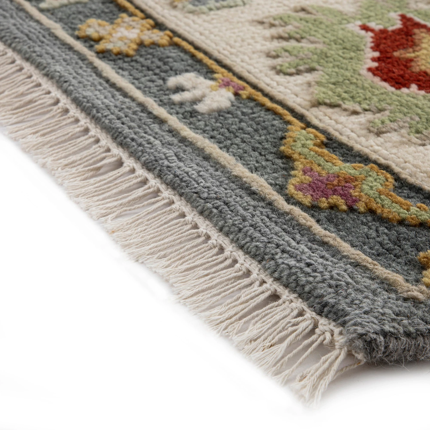 Premium Hand-Knotted Heritage Collection Oushak Enchanted Floral New Zealand Wool Rug 4 Premium Hand-Knotted Heritage Collection Oushak Enchanted Floral New Zealand Wool Rug - Image 4